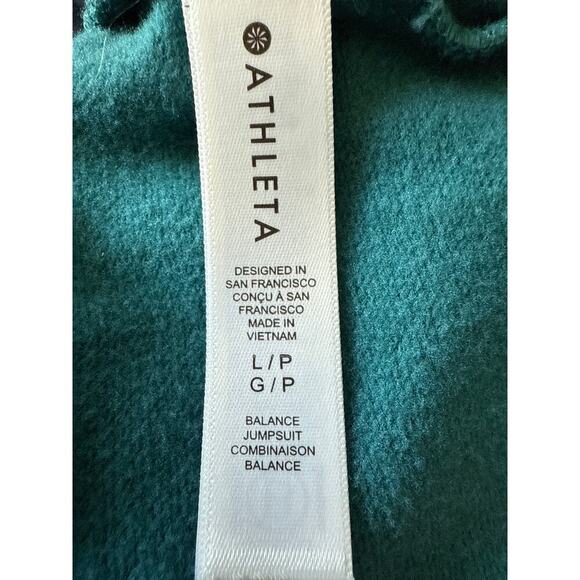 Athleta Balance Soft Tencel Jumpsuit Women's L/P Green Jogger - Picture 9 of 10